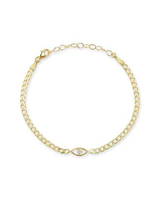 Sphera Milano Gold Over Silver Evil Eye Link Bracelet