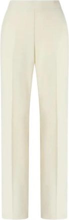 Pinko Peonia Pantalone - Dames - Straight fit broeken - Wit - L - Polyester - Broeken