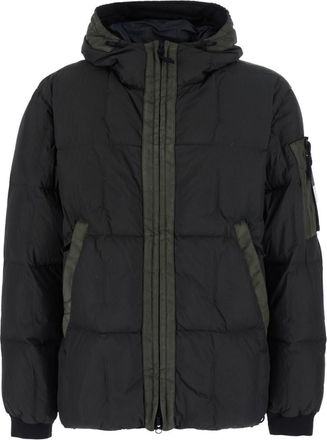Stone Island Dark Grey Quilted Hood Jacket