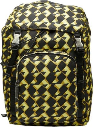 Prada Black Green Yellow Nylon Backpack (Pre-Owned)