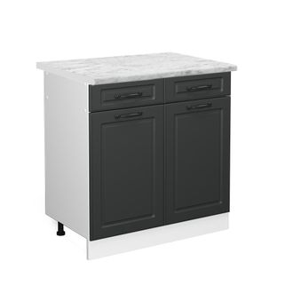 Vicco Mueble Bajo De Cocina R-line, Antracita Casa De Campo, 80 Cm, Et M&aacute;rmol
