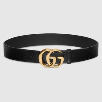Gucci GG Marmont Wide Belt With Shiny Buckle, Size 105
