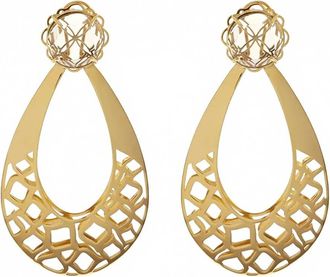 Georgina Jewelry Womens Racines Drop Smoky Crystal Earrings In Gold