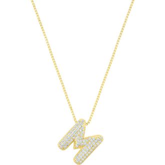 Adornia Pav&eacute; Bubble Initial Pendant Necklace in Gold-M at Nordstrom Rack