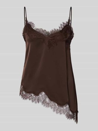 Mango Blusentop mit Spaghettitr&auml;ger in Mittelbraun, Gr&ouml;&szlig;e S