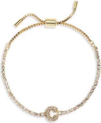 BaubleBar Initial Tennis Slider Bracelet in Gold C at Nordstrom Rack