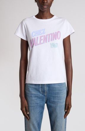 Valentino Garavani Chez Valentino Graphic T-Shirt in White at Nordstrom, Size X-Small