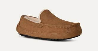 UGG Ascot 1101110W-CHE Slippers Mens Chestnut Suede Wool Lined Moc Toe GUG304