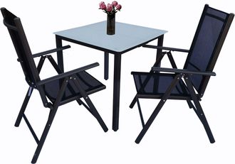 ebuy24 3 Un. Alu Conjunto De Jard&iacute;n Grupo De Asientos 80 Ma 76x80x80 - Vcm