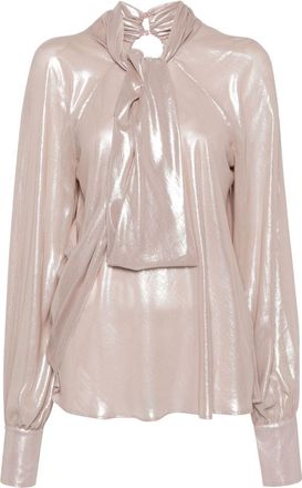 Genny draped chiffon top - women - Polyester - 40 - Pink