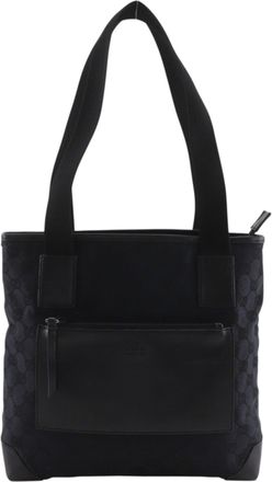 Gucci Gg Canvas Black Gg Canvas Tote Bag (Pre-Owned)