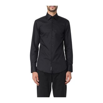 HUGO BOSS Casual Shirts, male, Black, 2XL, Patterned Slim Fit Long Sleeve Shirt