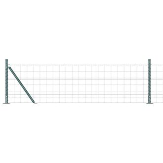 Berkfield Home Euro Fence with 13 Flanged Posts 0.4x25 m Galvanised Steel in Green