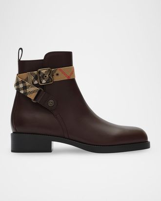 Burberry Huntley Leather Ankle Boots