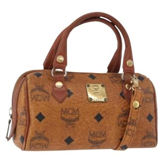 MCM Pre-owned Mini Bags, female, Brown, Size: ONE SIZE Pre-owned Mini Boston Bag