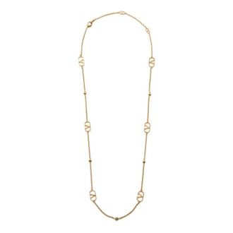 Valentino Garavani Accessoires, Dames, Geel, ONE Size, Vlogo Signature Metal Necklace