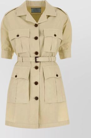 Prada shirt dress with belted waist and pockets