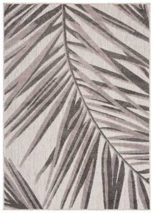 Tapiso Alfombra interior exterior 3d beige gris negro hojas 120x170cm