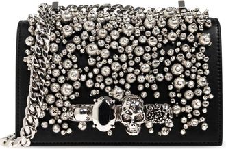 Alexander McQueen Tassen, Dames, Zwart, ONE Size, Leer, Mini Jewelled Satchel