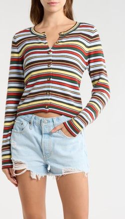 PacSun Marley Button Front Cardigan in Stripe at Nordstrom, Size Xx-Small