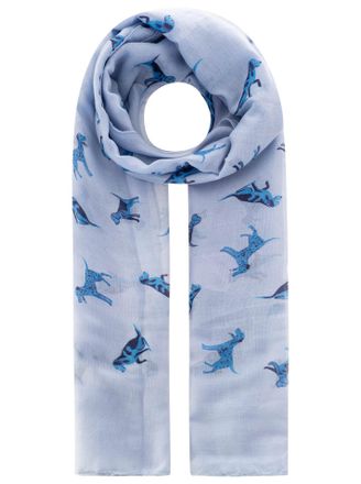 Zwillingsherz Schal ZWILLINGSHERZ Hund, Damen, blau, Web, Obermaterial: 100% Polyester, Modet&uuml;cher Schal, Hundemotiv, leichtes Material