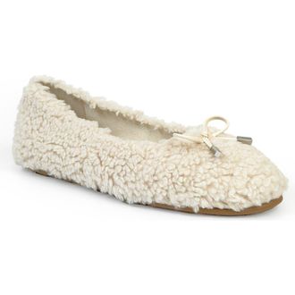 Aerosoles Patrina Faux Shearling Flat in Natural Faux Shearling at Nordstrom, Size 9.5