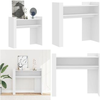 vidaXL Tavolino Consolle Bianco 100x35x90 cm in Legno Multistrato - Tavolo consolle - Tavolino in legno multistrato