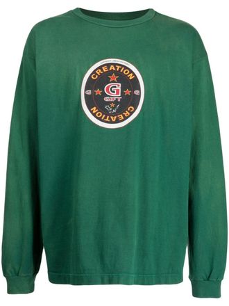 Saint Mxxxxxx graphic-print cotton sweatshirt - men - Cotton - S - Green