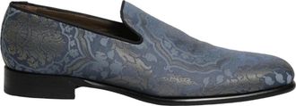 Dolce & Gabbana Floral Brocade Slip On Loafers - Heren - Loafers - Blauw - 44 EU - Leer - Schoenen
