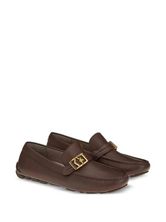 Ferragamo Gancini-Buckle Leather Loafer - Brown