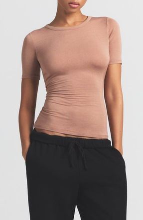 SKIMS Sheer Modal Long T-Shirt in Sienna at Nordstrom, Size Xx-Small