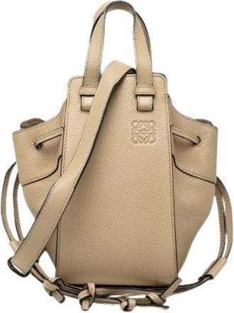 Loewe Pre-owned Mini Hammock Satchel - Dames - Vintage Tas - Beige - ONE Size - Leer - Vintage