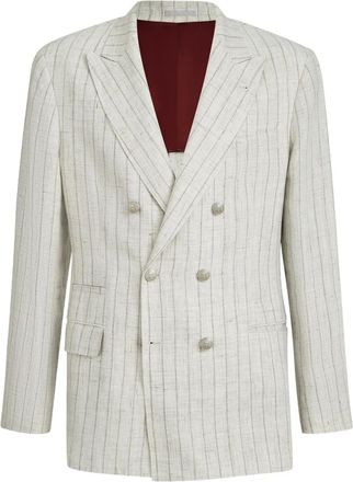 Brunello Cucinelli Blazer a righe - Toni neutri