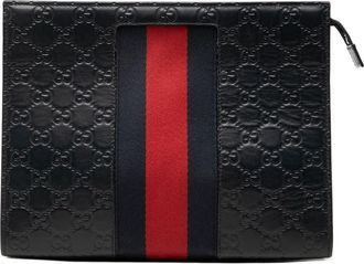 Gucci Pre-owned Gucci ssima Web Clutch Unisex ZYIQ1CSO6GXM1N28