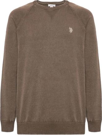 U.S.Polo Association Lin Pullover - Heren - Ronde hals truien - Bruin - M - Truien & Vesten