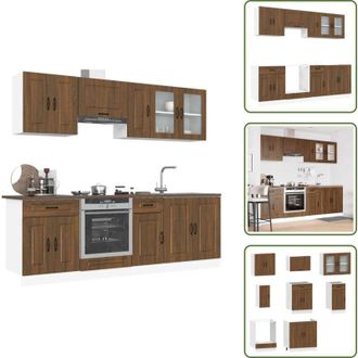 vidaXL Armadi da cucina in legno - vidaXL Set Mobili da Cucina 8 pz Kalmar Rovere Marrone in Truciolato - Armadi da cucina in truciolato