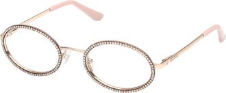 Guess Oval Metal Frame - Dames - Brillen - Roze - 50 MM - Accessoires