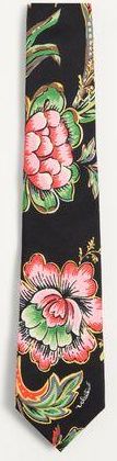 Valentino Garavani Silk Tie With Papier Floral Pattern
