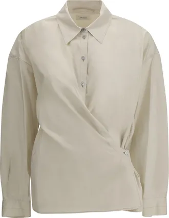 Christophe Lemaire Womens Shirt Cotton-Blend Light Cream