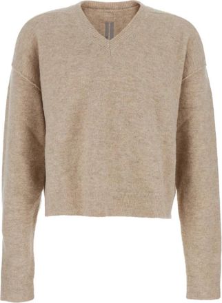 Rick Owens Grijze V-hals trui Tommy - Heren - V-hals truien - Grijs - M - Wol - Truien & Vesten