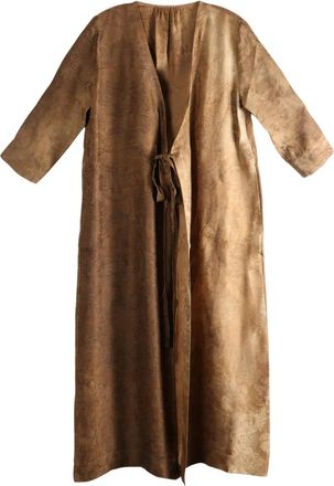 Uma Wang Anthea midi-wikkeljurk met lange mouwen - Bruin