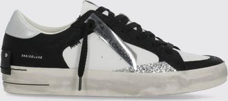 Crime London Sneakers SK8 in pelle di bovina con inserti glitter e suola usurata