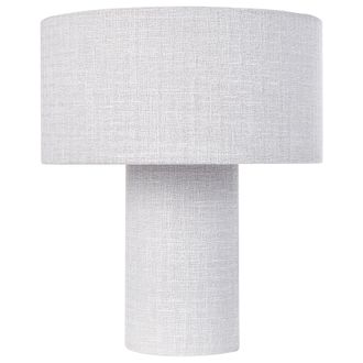 Beliani L&aacute;mpara De Mesa De Estilo Moderno Con Pantalla De Lino En Color Gris Malips