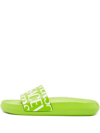 Versace leather slides - women - Calf Leather/Rubber/Rubber - 38 - Green