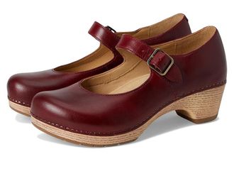 Dansko Lilah Flat Shoes Red Waxy Burnished : EU 42 (US Mens 8.5-9 - Womens 11.5-12) Regular, Leather