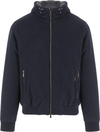 Moorer Boudin Quilted Navy Jacket with Goose Down Filling