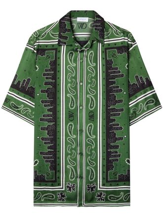 Off-white Camicia Bandana Vacation a maniche corte - Verde