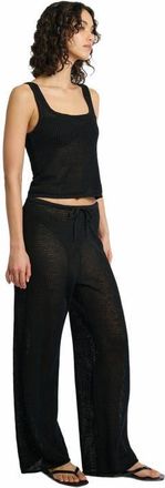 Onia Linen Knit Drawstring Pant in Black at Nordstrom, Size Medium L