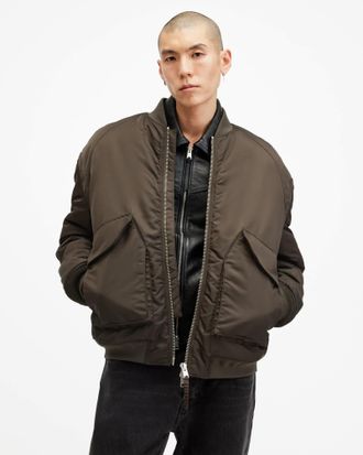 AllSaints Polyamide Hawk Oversized 2-In-1 Bomber Jacket, Size: XL