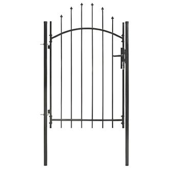 Berkfield Home Garden Gate Steel 1x2 m Black
